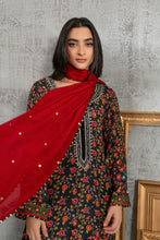 Black and Red Printed Shirt Dupatta