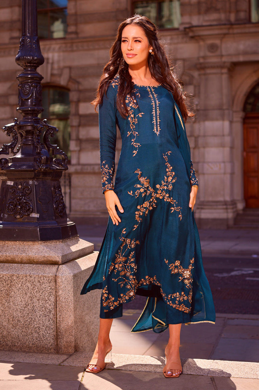 Dark Sea Green Zunaira Teli Dark Sea Green Zunaira Teli