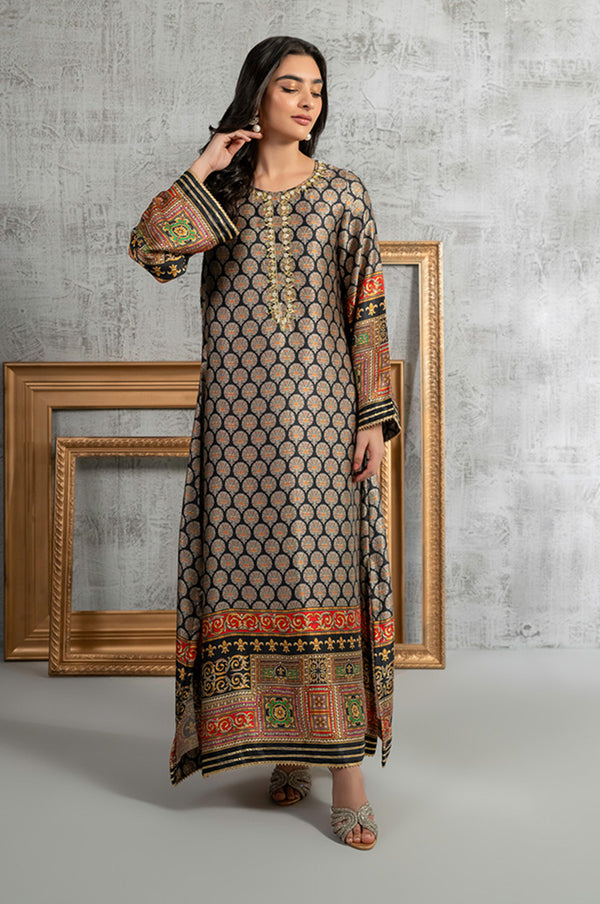 Black Printed Kaftan