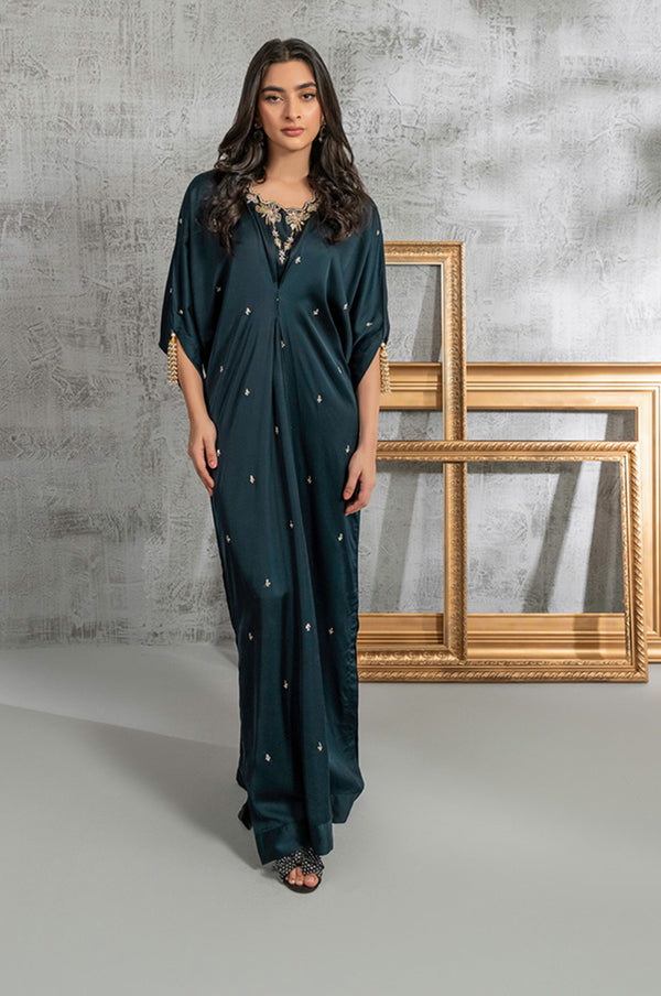Teal Solid Kaftan