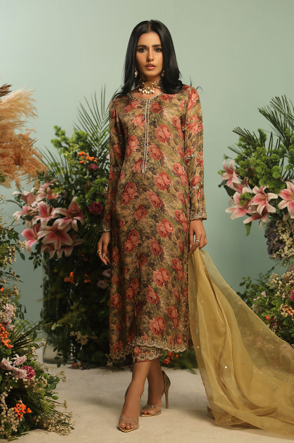 GREEN AND GOLD FLORAL