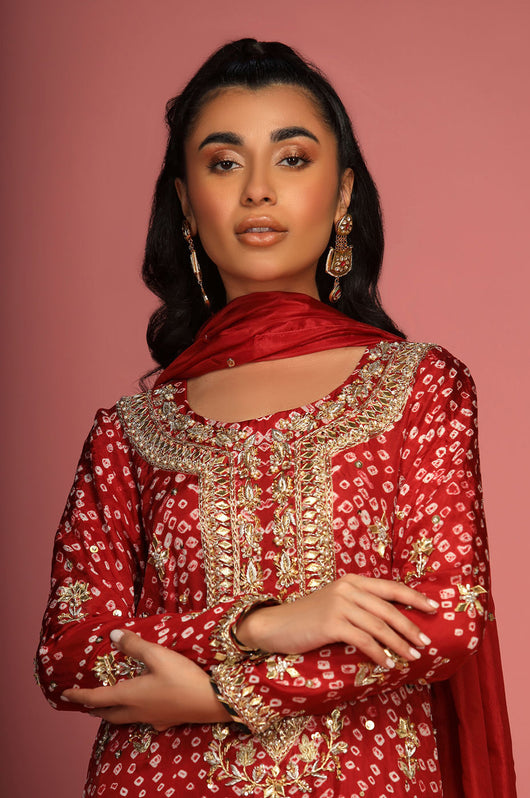 silk chunri dress Brand new chunri silk dress , yellow & red with muqash &gota