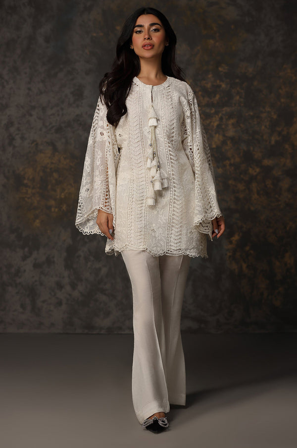White Net short shirt